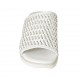 Mule ouvert pour femmes avec elastique en cuir tressé blanc et argent talon compensé 4 - Pointures disponibles:  34, 42, 43, 44