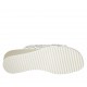 Sabo abierto para mujer con elastico en piel trensada blanca y plateada cuña 4 - Tallas disponibles:  34, 42, 43, 44