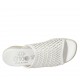 Mule ouvert pour femmes avec elastique en cuir tressé blanc et argent talon compensé 4 - Pointures disponibles:  34, 42, 43, 44