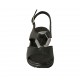 Sandale pour femmes en cuir noir avec accessoire talon compensé 4 - Pointures disponibles:  33, 34, 42, 43, 44, 45