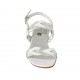 Sandale pour femmes en cuir blanc et argent talon 4 - Pointures disponibles:  33, 42, 43, 44, 45