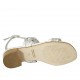 Sandalo da donna in pelle bianca e argento tacco 4 - Misure disponibili: 33, 42, 43, 44, 45