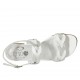 Sandalo da donna in pelle bianca e argento tacco 4 - Misure disponibili: 33, 42, 43, 44, 45