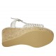 Sandale pour femmes avec courroie et plateforme en cuir tressé blanc et argent talon compensé 9 - Pointures disponibles:  32, 33, 34