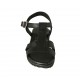 Sandale pour femmes en cuir noir avec courroie et talon compensé 4 - Pointures disponibles:  43, 44, 45