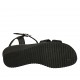Sandale pour femmes en cuir noir avec courroie et talon compensé 4 - Pointures disponibles:  43, 44, 45