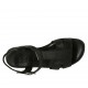 Sandale pour femmes en cuir noir avec courroie et talon compensé 4 - Pointures disponibles:  43, 44, 45