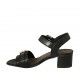 Sandalo con cinturino e fibbia da donna in pelle nera tacco 4 - Misure disponibili: 32, 33, 34