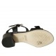 Sandalo con cinturino e fibbia da donna in pelle nera tacco 4 - Misure disponibili: 32, 33, 34