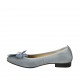 Woman's ballerina with flower in light blue and silver leather heel 2 - Available sizes:  42, 44