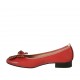 Ballerine pour femmes avec fleur en cuir rouge et or talon 2 - Pointures disponibles:  43, 44