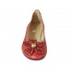 Ballerine pour femmes avec fleur en cuir rouge et or talon 2 - Pointures disponibles:  43, 44