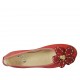 Ballerine pour femmes avec fleur en cuir rouge et or talon 2 - Pointures disponibles:  43, 44