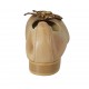 Woman's ballerina with flower in tan brown and golden leather heel 2 - Available sizes:  42