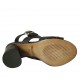 Sandale pour femmes en cuir perforé noir talon 7 - Pointures disponibles:  32, 33, 34, 42, 43, 44, 45