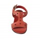Woman's sandal in red pierced leather heel 4 - Available sizes:  32, 34, 43, 44, 45