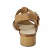 Sandalo da donna con cinturino in pelle color cuoio tacco 3 - Misure disponibili: 33, 34, 42, 43, 44, 45