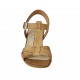Sandalo da donna con cinturino in pelle color cuoio tacco 3 - Misure disponibili: 33, 34, 42, 43, 44, 45