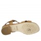 Sandalo da donna con cinturino in pelle color cuoio tacco 3 - Misure disponibili: 33, 34, 42, 43, 44, 45