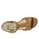 Sandalo da donna con cinturino in pelle color cuoio tacco 3 - Misure disponibili: 33, 34, 42, 43, 44, 45