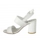 Sandalo da donna con cinturino in pelle stampata bianca tacco 7 - Misure disponibili: 32, 44, 45
