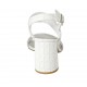 Sandale pour femmes avec courroie en cuir imprimé blanc talon 7 - Pointures disponibles:  32, 44, 45