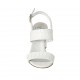 Sandalo da donna con cinturino in pelle stampata bianca tacco 7 - Misure disponibili: 32, 44, 45