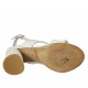 Sandale pour femmes avec courroie en cuir imprimé blanc talon 7 - Pointures disponibles:  32, 44, 45