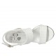 Sandale pour femmes avec courroie en cuir imprimé blanc talon 7 - Pointures disponibles:  32, 44, 45