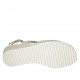 Sandale pour femmes en daim gris et lamé imprimé argent avec accessoire multicouleur talon compensé 4 - Pointures disponibles:  42, 43, 44, 45