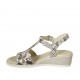 Sandalo da donna con cinturino in pelle stampata multicolore zeppa 4 - Misure disponibili: 33, 34, 42, 43, 44
