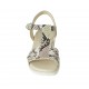 Sandalo da donna con cinturino in pelle stampata multicolore zeppa 4 - Misure disponibili: 33, 34, 42, 43, 44