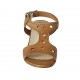 Sandalo da donna in pelle forata color cuoio tacco 4 - Misure disponibili: 33, 42, 43, 44