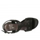 Sandale pour femmes en cuir perforé noir talon 4 - Pointures disponibles:  32, 33, 34, 42, 43, 44, 45
