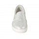 Scarpa accollata da donna con elastici in pelle laminata argento zeppa 2 - Misure disponibili: 32, 33, 34, 42, 43, 44, 45