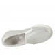 Zapato para mujer con elasticos en piel laminado plateado cuña 2 - Tallas disponibles:  32, 33, 34, 42, 43, 44, 45