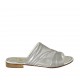 Sabot aperto da donna in pelle argento tacco 2 - Misure disponibili: 42, 43, 44, 46