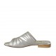Sabot aperto da donna in pelle argento tacco 2 - Misure disponibili: 42, 43, 44, 46