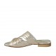 Sabo abierto para mujer en piel laminada platino bronceado tacon 2 - Tallas disponibles:  42, 43, 44, 45, 46