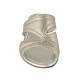Sabo abierto para mujer en piel laminada platino bronceado tacon 2 - Tallas disponibles:  42, 43, 44, 45, 46