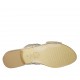 Woman's open mules in platinum bronze laminated leather heel 2 - Available sizes:  42, 43, 44, 45, 46