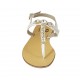 Sandalo infradito da donna con pietre in pelle bianca tacco 2 - Misure disponibili: 42, 43, 44, 45, 46