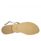 Sandalo infradito da donna con pietre in pelle argento tacco 2 - Misure disponibili: 42, 43, 44, 45, 46