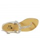Sandalo infradito da donna con pietre in pelle argento tacco 2 - Misure disponibili: 42, 43, 44, 45, 46