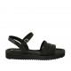 Sandalo da donna con cinturino in pelle nera zeppa 3 - Misure disponibili: 42, 43, 44, 46