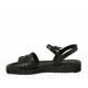 Sandalo da donna con cinturino in pelle nera zeppa 3 - Misure disponibili: 42, 43, 44, 46