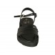 Sandalo da donna con cinturino in pelle nera zeppa 3 - Misure disponibili: 42, 43, 44, 46