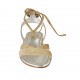 Sandalo da donna con laccio in camoscio beige sabbia tacco 2 - Misure disponibili: 42, 43, 44, 45, 46