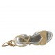 Sandalo da donna con laccio in camoscio beige sabbia tacco 2 - Misure disponibili: 42, 43, 44, 45, 46