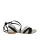 Sandalo da donna con laccio in camoscio nero tacco 2 - Misure disponibili: 42, 43, 44, 45, 46